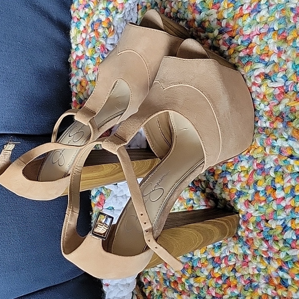 Jessica Simpson Suede Platform Heels Size 8